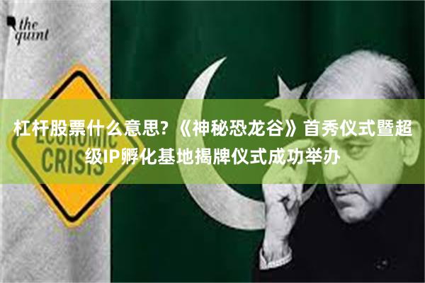 杠杆股票什么意思? 《神秘恐龙谷》首秀仪式暨超级IP孵化基地揭牌仪式成功举办