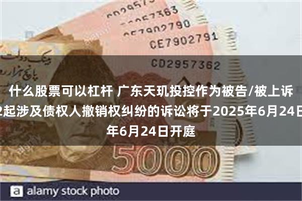 什么股票可以杠杆 广东天玑投控作为被告/被上诉人的2起涉及债权人撤销权纠纷的诉讼将于2025年6月24日开庭